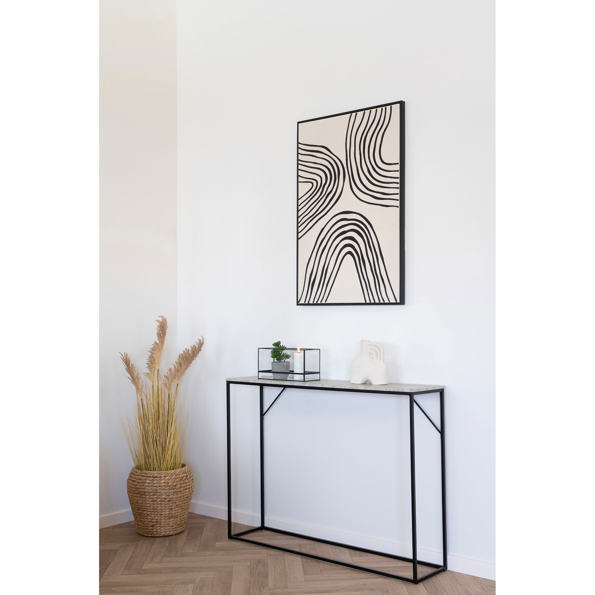 Hurricane Kerzenhalter – Glas & Metall, schwarz, 30×12×15 cm